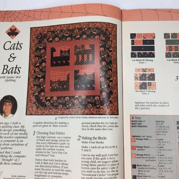 Quiltmaker Magazine September October 1997 No 57 Quilt Patterns Designs Cats Bat - Picture 5 of 12